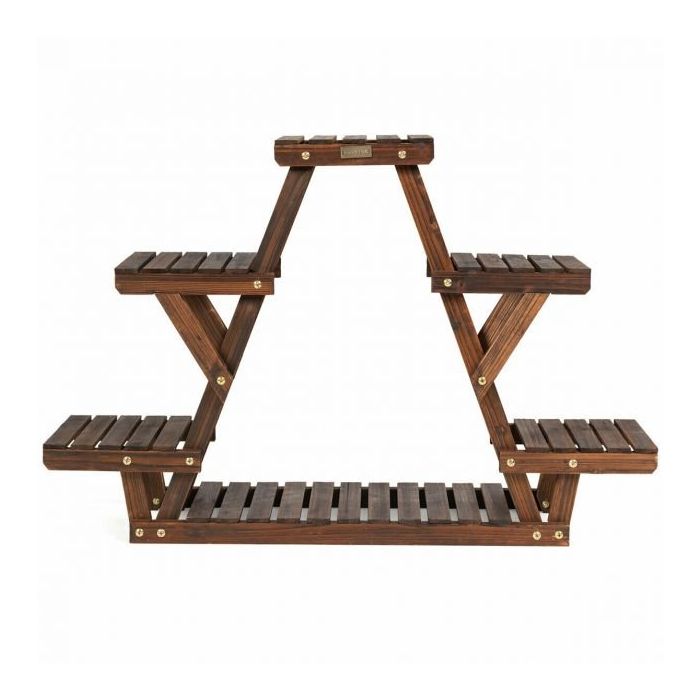 Gėlių stovas 99x25x64,5cm., rudos spalvos