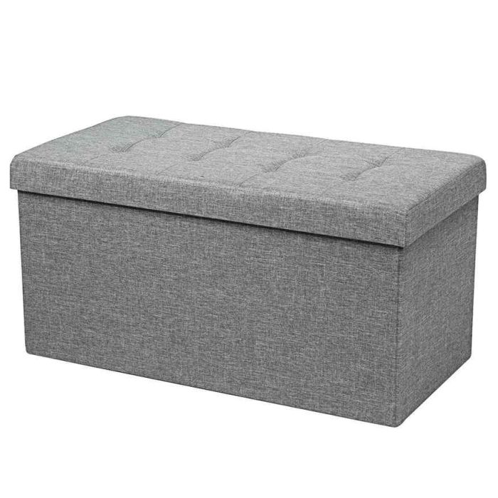 Пуф с ящиком для хранения 80x38x38см, серого цвета
