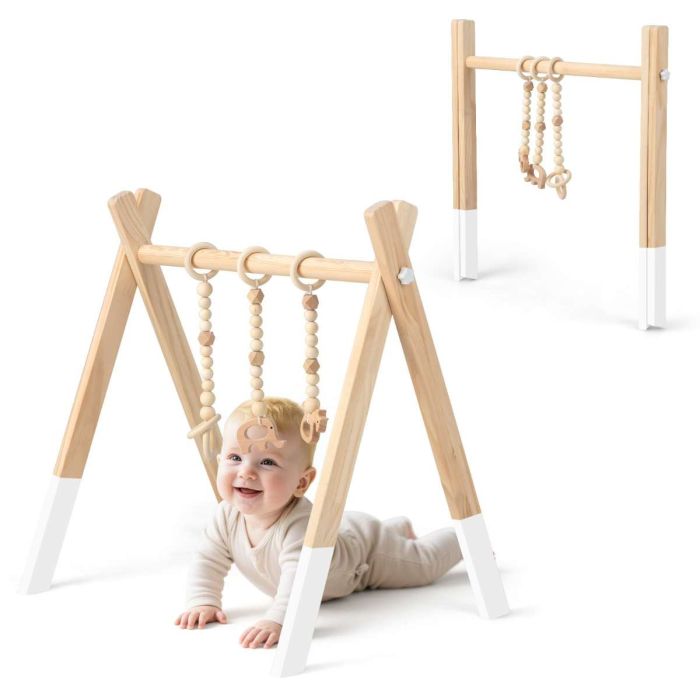 Детская дуга с игрушками 62x45x60см, светло-коричневого/белого цвета