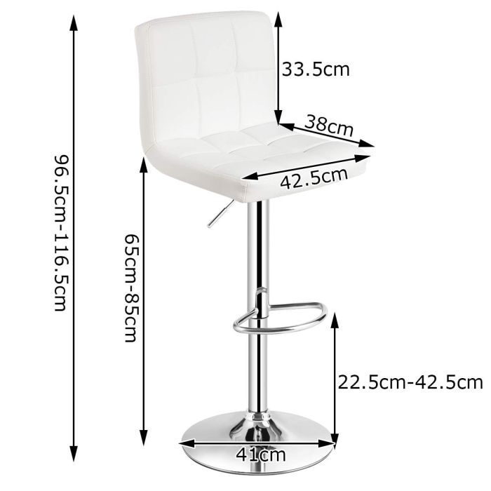 Rinkinys iš 2 baro kėdžių 43x42,5x116,5cm., sidabrinės/baltos spalvos
