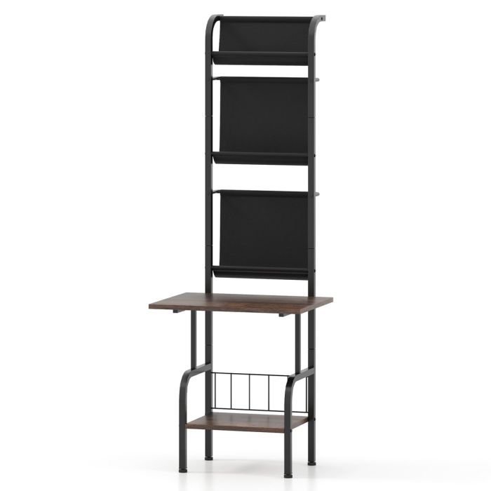 Отдельностоящая полка 50x51x145см, черно-коричневого цвета