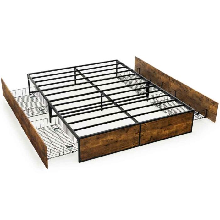 Dvigulės lovos rėmas 200x140x33cm., rudos/juodos spalvos