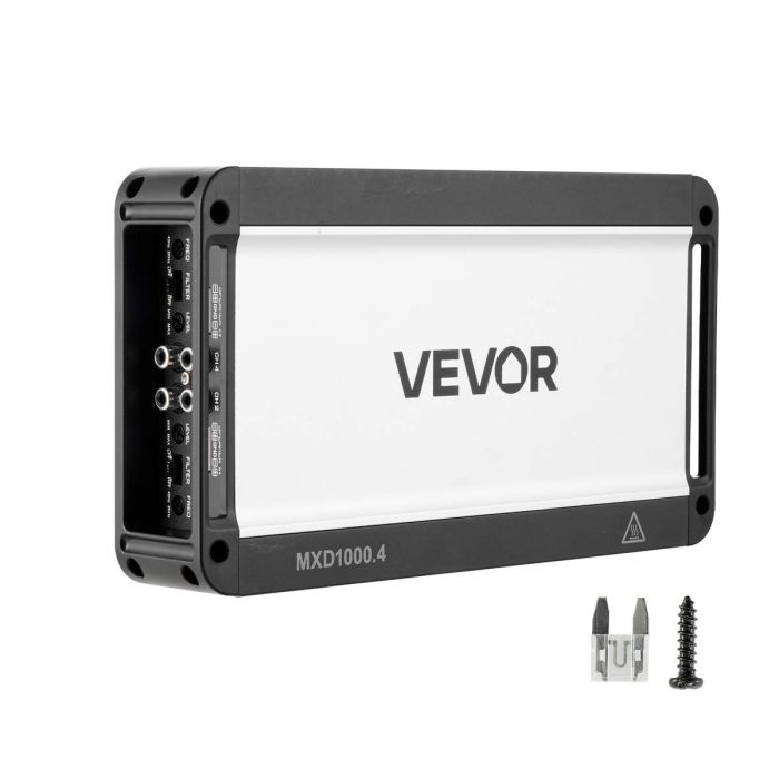 Automobilio garso stiprintuvas VEVOR MXD1000.4, 4 kanalų, 264 × 145 × 48 mm