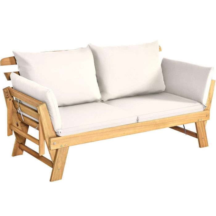 Садовый диван 198x75x75см, светло-коричневый/белый