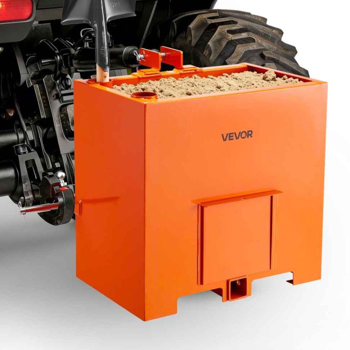 Balasto dėžė VEVOR traktoriams, 363 kg, 0,14 m³, Oranžinė, 71 × 65,5 × 50,5 cm