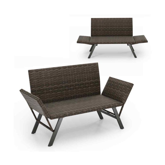 Садовый диван 59x178x89см, коричневый/черный цвет