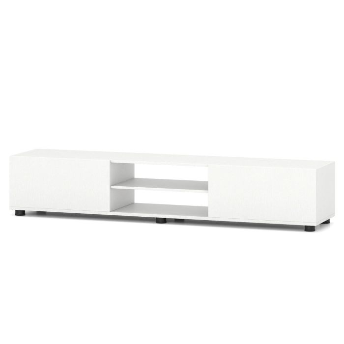 Minimalistinis televizoriaus staliukas iki 70", 160x35x30 cm, baltas