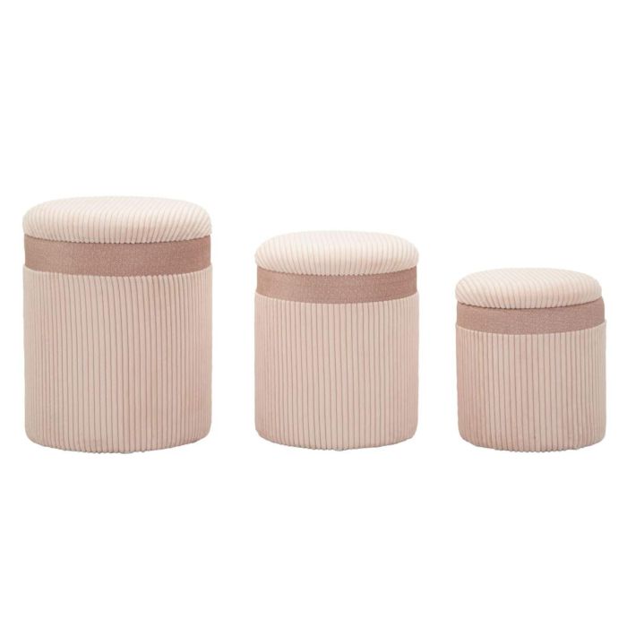 Pufai Cortina, 3 vnt, Rožinė, Ø 40,5 × 49,5 cm – 35 × 42 cm – 31 × 38 cm