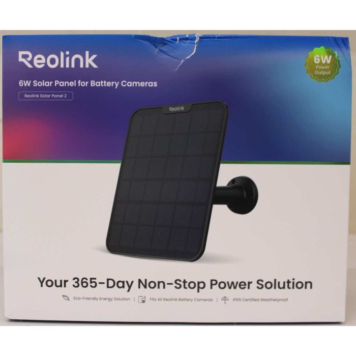 Saulės įkroviklis vaizdo kameroms Reolink Solar Panel 2, 6 V, Type-C, 210,6 × 174,6 × 15,4 mm