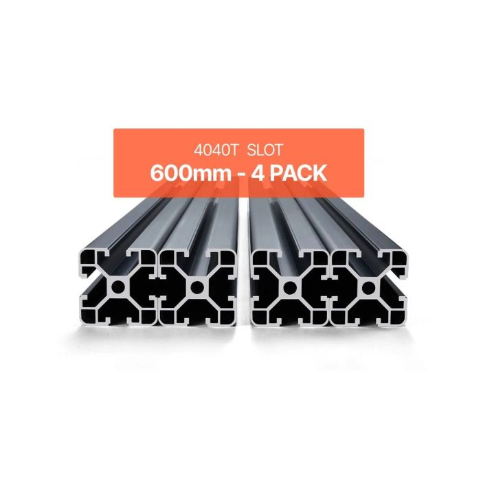 4 vnt. 23,6 colio T formos 4040 aliuminio profiliai, juodi, anoduoti, CNC ir 3D spausdintuvui