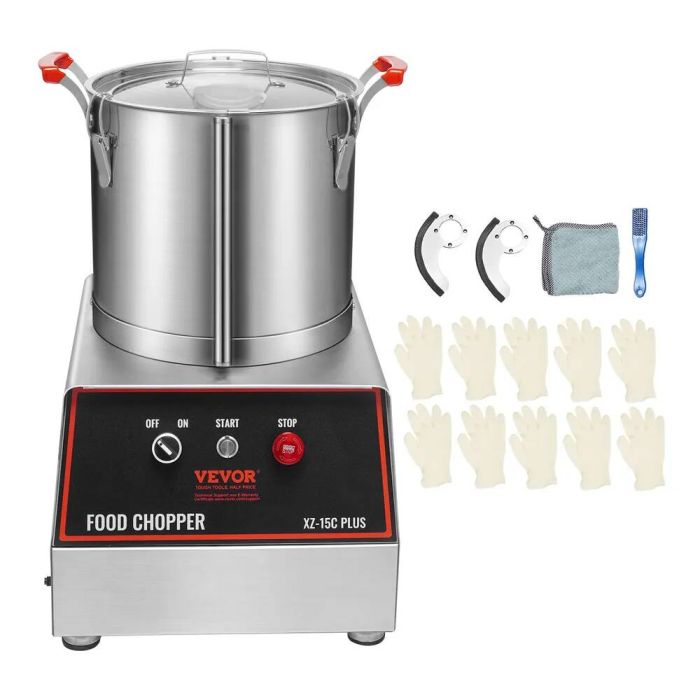 Maisto ir daržovių smulkintuvas, 16 L, 1400 W, nerūdijantis plienas, 2 S peiliai