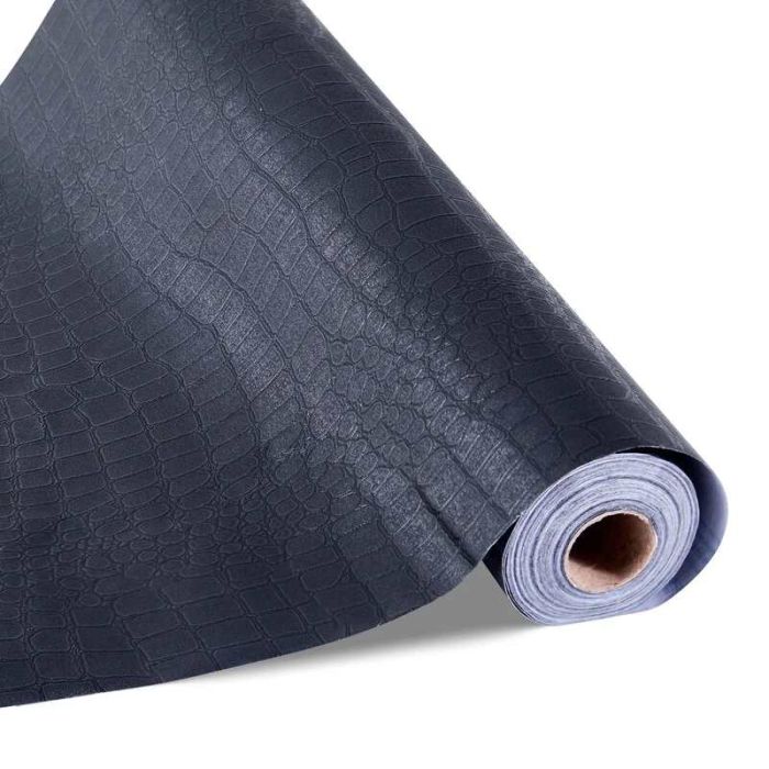 Lipnūs viniliniai tapetai, 40 cm x 10 m, juodi, vandeniui atsparūs, tinkami sienoms