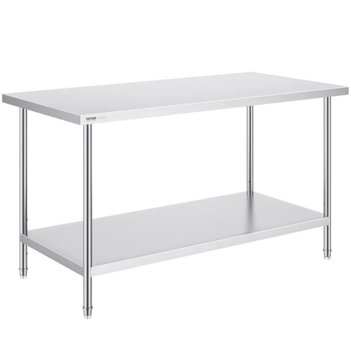 Nerūdijančio plieno darbastalis, 30x60x34 colių, 3 reguliuojamo aukščio lygiai