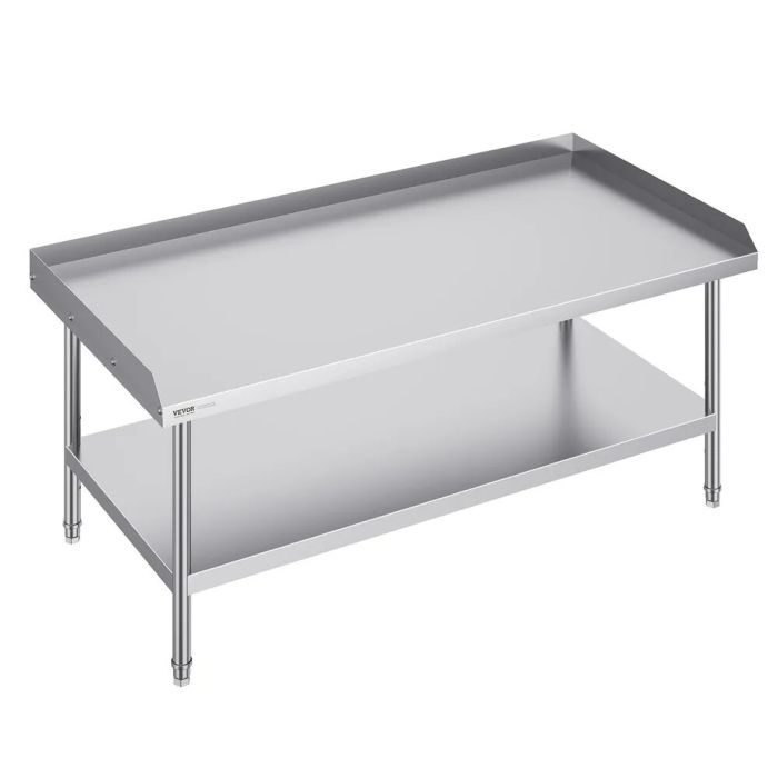 Nerūdijančio plieno darbo stalas, 30x60x26 colių, su sienelėmis