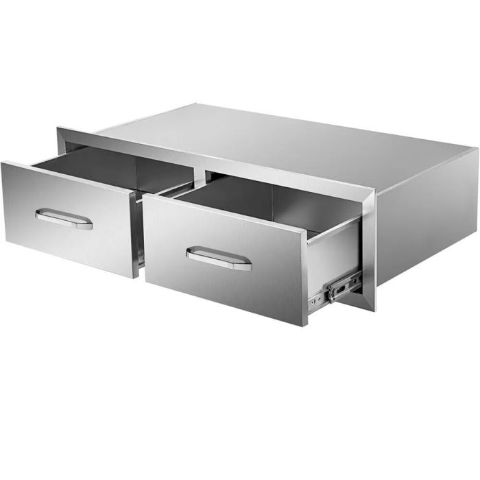 Kepsninės stalčius 75x25 cm su dvigubais horizontaliais stalčiais ir spintele