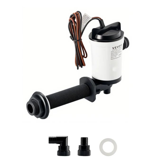 Livewell 12V vandens siurblys valtims, 50 l/min, korozijai atsparus panardinamasis aeratorius