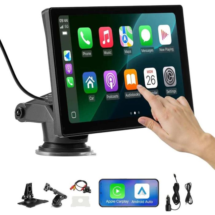 Беспроводная автомобильная стереосистема, HD-экран 228,6 мм, CarPlay, Android Auto.