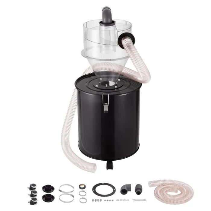 Cikloninis dulkių separatorius su metaline talpykla, ABS antgalis, 2–4 colių jungtis, 50 L talpa