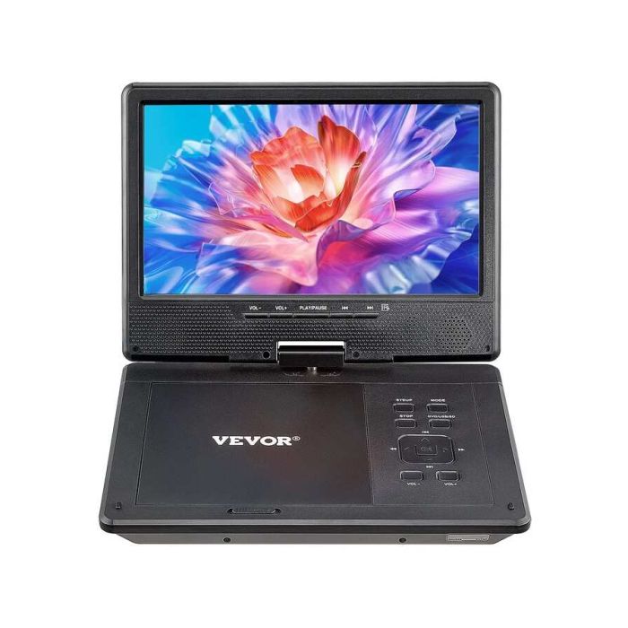Nešiojamas 9 colių DVD grotuvas su įkraunama baterija ir USB/SD palaikymu