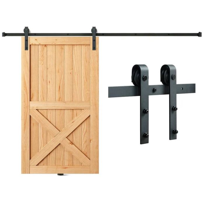 Stumdomų tvarto durų bėgelių komplektas, 304,8 cm, J formos