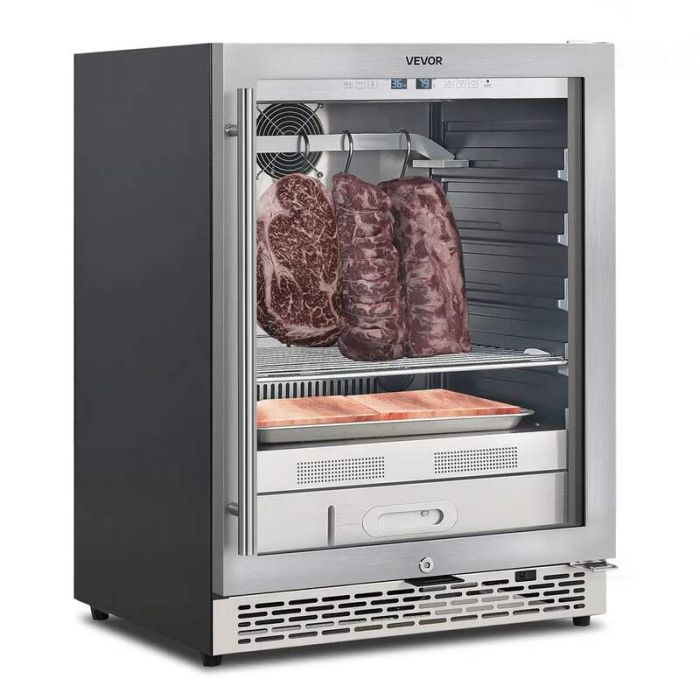 45 kg sauso brandinimo šaldytuvas kepsniams su temperatūros ir drėgmės valdymu