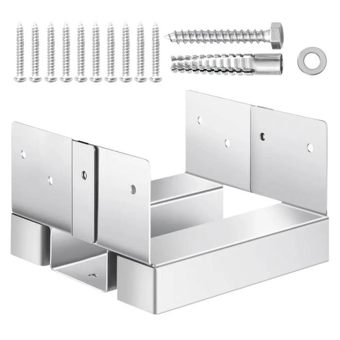 6x6 betoninis stulpų pagrindas, cinkuotas anglinio plieno laikiklis, 10 vnt., vidinis dydis 139,5x141,5 mm