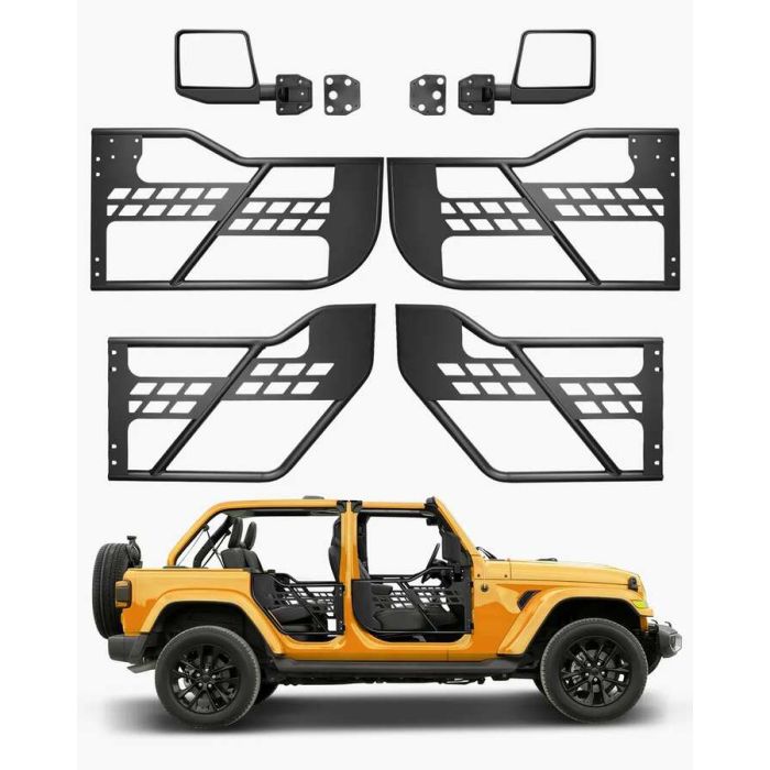 Jeep vamzdinės durys 4 durų su DOT sertifikuotais veidrodėliais, 2018–2024 wrangler JL ir 2020–2024 gladiator JT