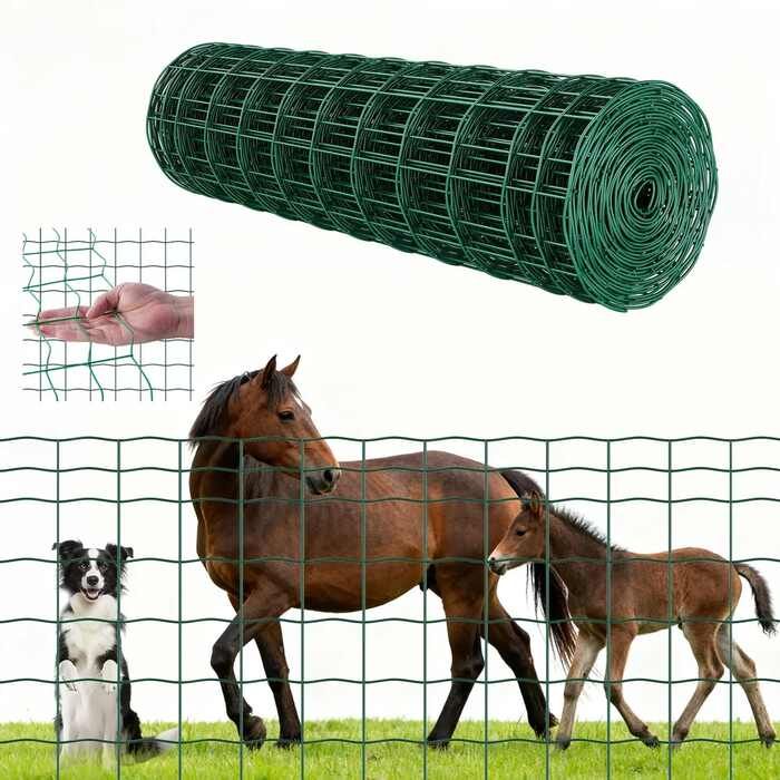 Ūkio tvora, 1x20 m, 2,1 mm cinkuota plieninė viela, žalia, gyvūnų aptvarams