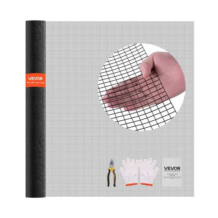 Vinilu dengtas cinkuotas vielos tvoros audinys, 183x15,2 m, tvirtas sodo tinklas