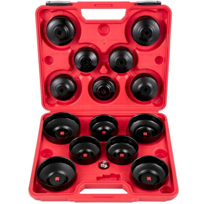 Alyvos filtro raktų rinkinys, 14 dalių, plieninis, 3/8" žemo profilio