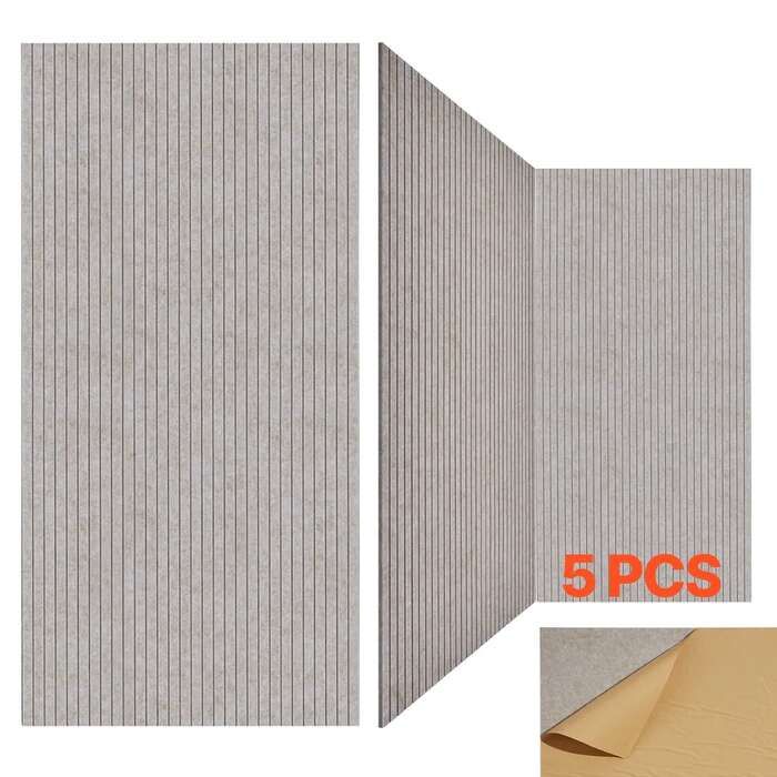 5 akustinės garsui nepralaidžios putplasčio plokštės, 47,2x23,6x0,4 cm, lipnios