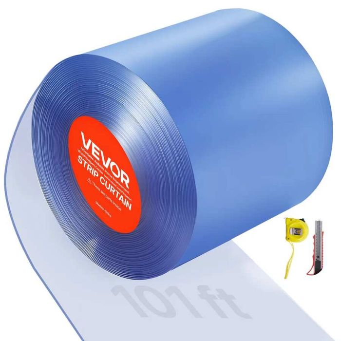 Skaidrios PVC durų juostos, 30,8 m x 30,5 cm, šilumą izoliuojančios