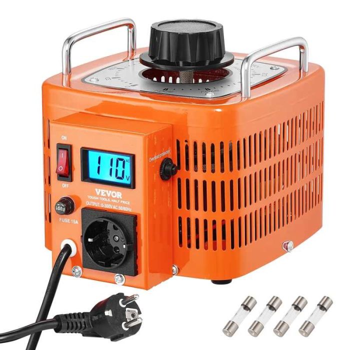 3000 VA automatinis kintamos įtampos transformatorius, 10A, 230V, LCD