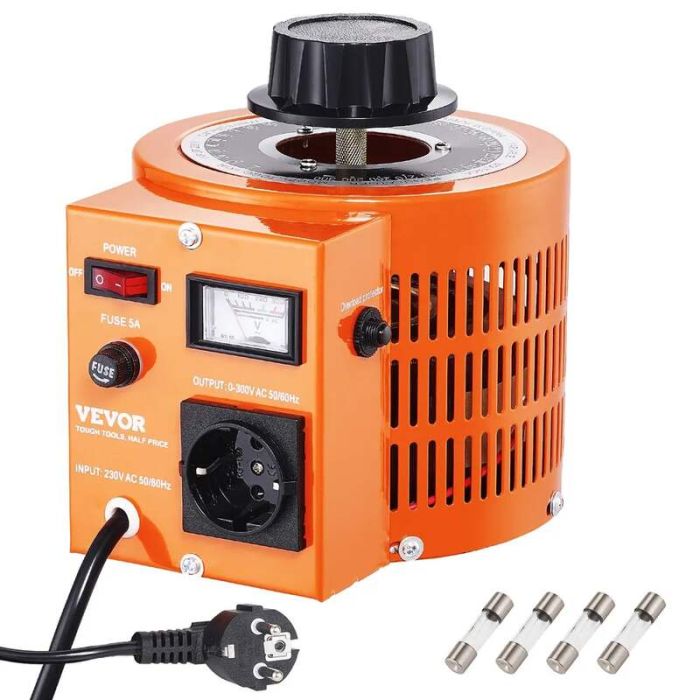 1000 VA automatinis kintamos įtampos transformatorius, 230 V į 0–300 V