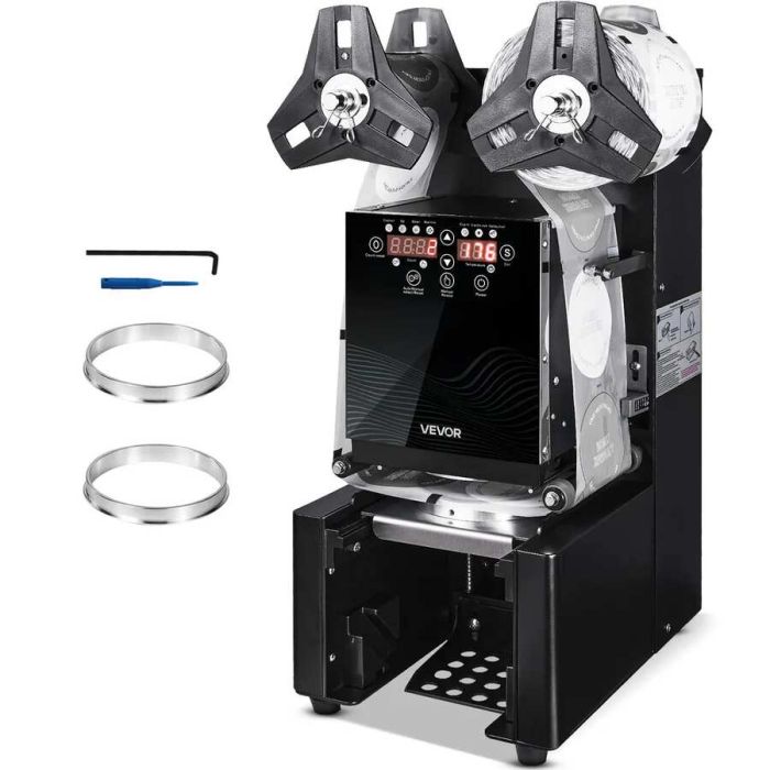 Automatinis puodelių sandarinimo aparatas 190 mm, juodas, LCD ekranas