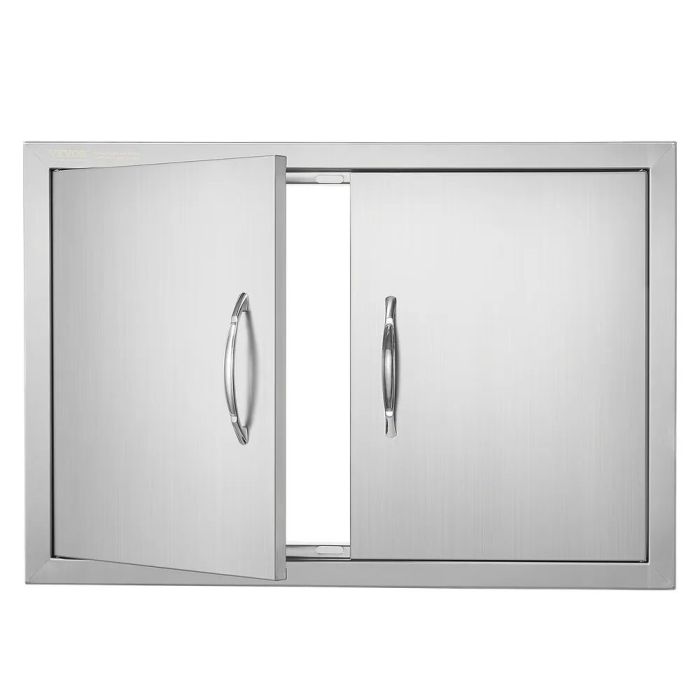 Dvigubos nerūdijančio plieno grilio durelės 711x482 mm lauko virtuvei