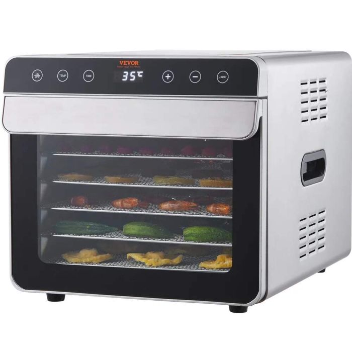 Maisto džiovyklė 6 padėklų, nerūdijančio plieno, 700 W