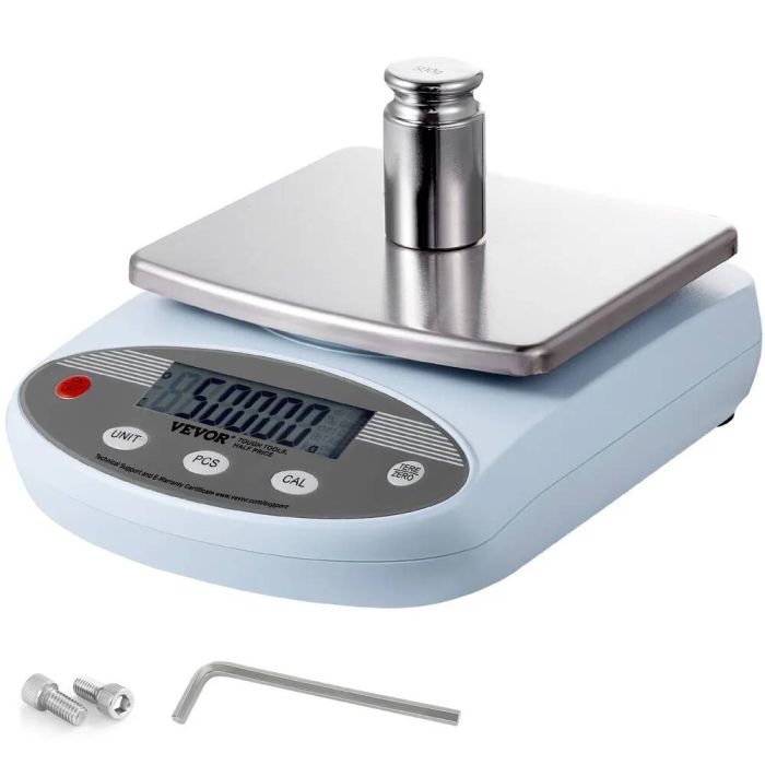 Analitinės laboratorinės svarstyklės, 3000 g x 0,01 g, LCD ekranas, konversija