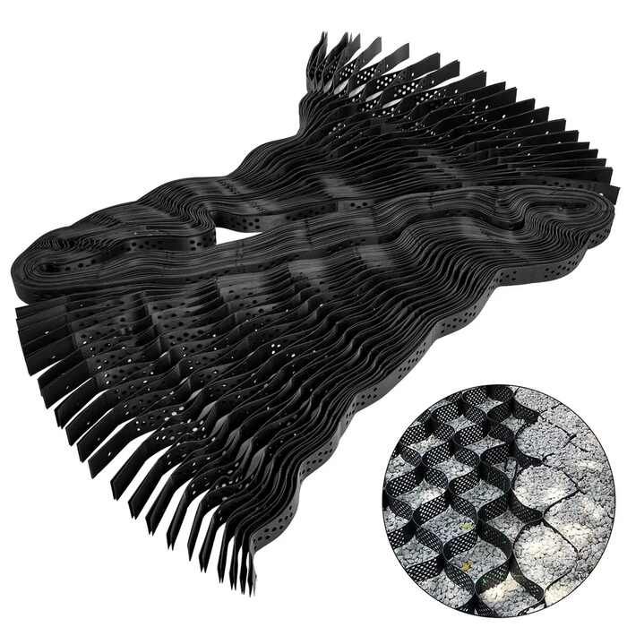 Geo tinklelio žemės stabilizavimo tinklelis 9x17 pėdų, HDPE, 2 colių langeliai