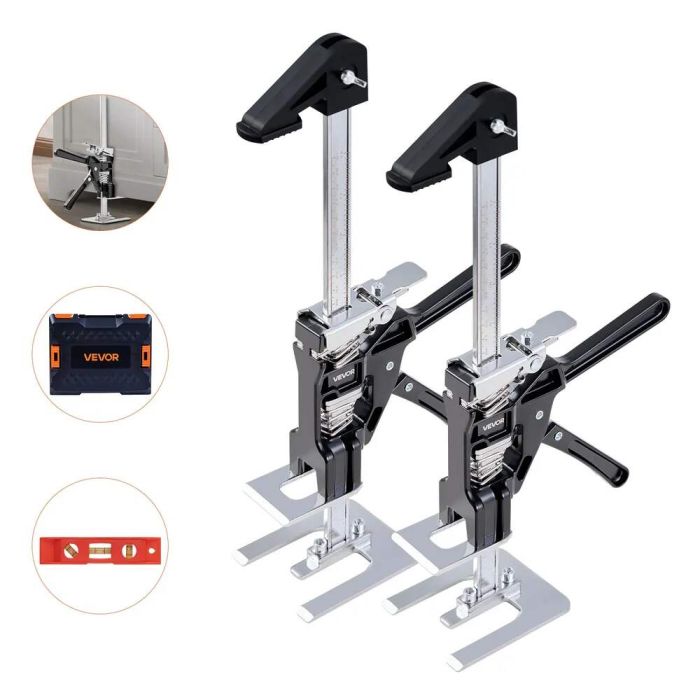 Rankinis domkratas su magnetiniu gulsčiuku, 200 kg, 2 vnt., juodas