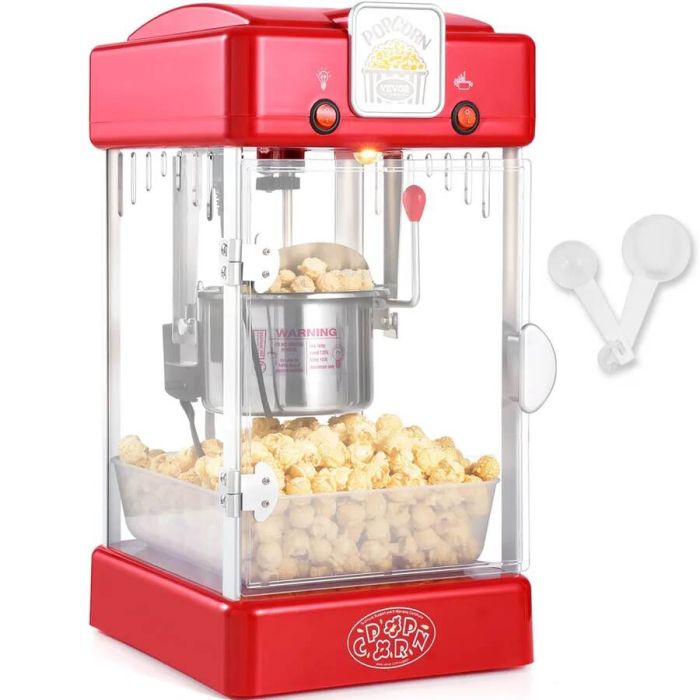Stalinis spragintų kukurūzų gaminimo aparatas, 300 W, raudonas, 4 qt talpa, su PP durelėmis