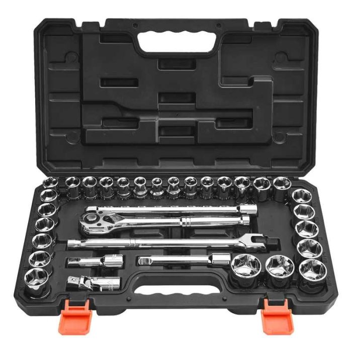 Galvučių rinkinys 33 dalių, 12,7 mm, SAE ir metriniai, CR-V plienas, mechanikui