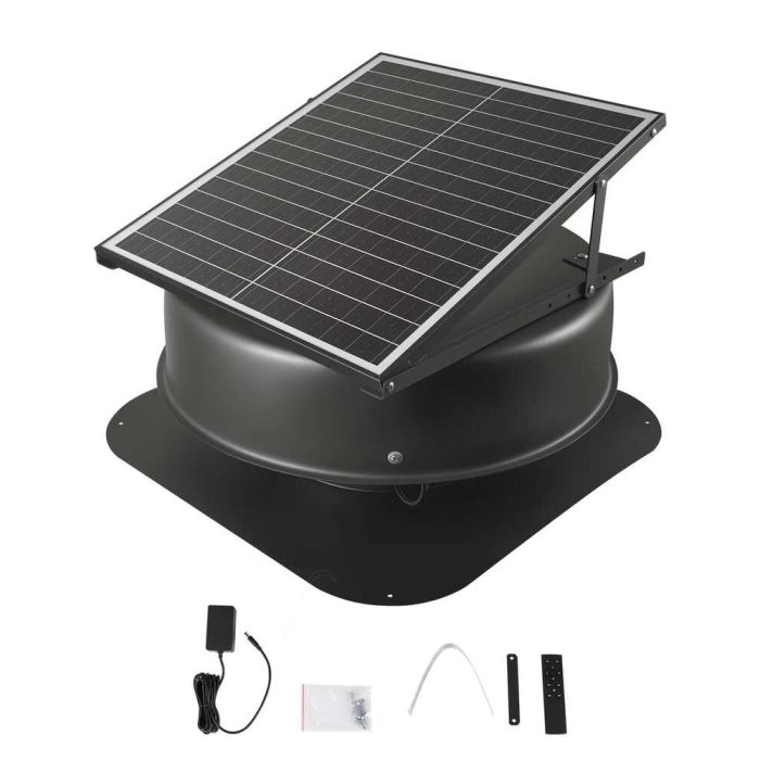 Ištraukiamasis stogo ventiliatorius, 42W, saulės energija, termostatas, nuotolinis valdymas