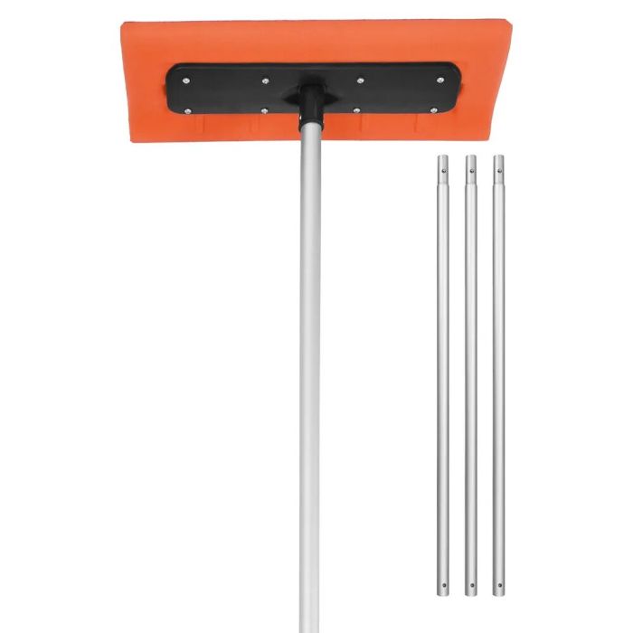 Sniego grėblys stogui, 45 cm putplasčio mentė, reguliuojamas 2,25–5,62 m rankena