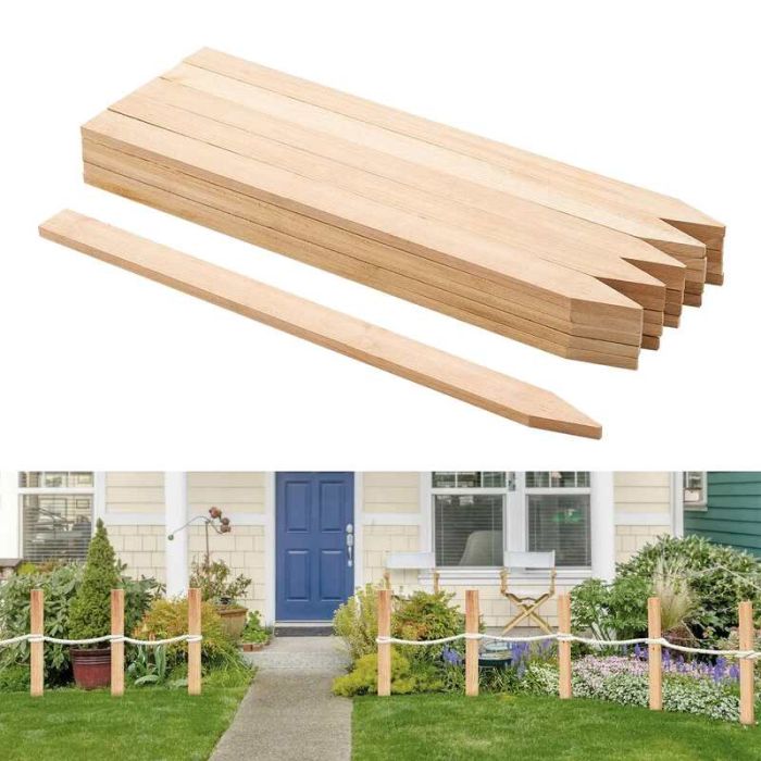 Mediniai sodo geodeziniai kuolai, 25 vnt., 12,7 × 38,1 × 610 mm