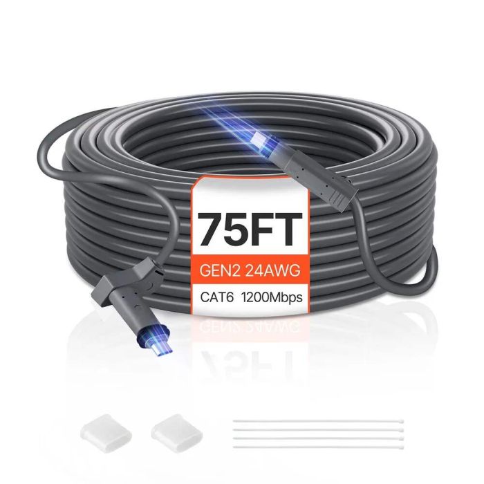 Starlink gen 2 prailginimo kabelis, 22,86 m, 1200 mbps, 24 AWG