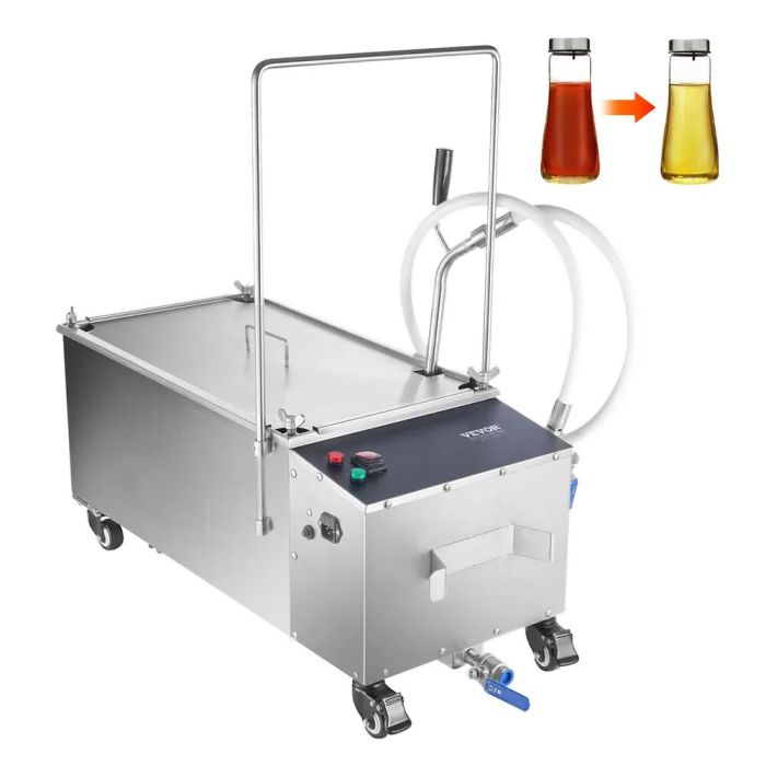 Mobilus gruzdintuvės alyvos filtras, 55 L bakas, 10 l/min filtravimo greitis, ratukai