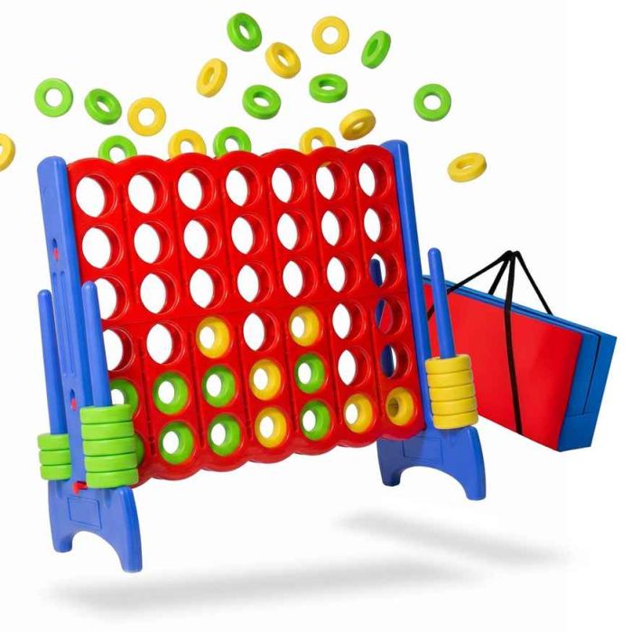 XXL strateginis žaidimas Connect Four Relaxdays, 42 detalės, 120 × 110 × 55 cm