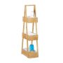 Полка для ванной с 3 корзинами 82x18x30см., светло-коричневый/белый