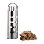 Rinkinys iš 4 židinio įrankių ir stovo 66x23x15cm., juodos/sidabrinės spalvos